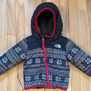 North Face Toddler Reversible Mount Chimborazo Hooded Insulated Jacket 12-18 mo.